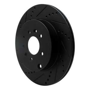 Mazda CX-9 Brake Rotor (1) - Rear Left - R1 Concepts - Drilled & Slotted - Black - `07-`15